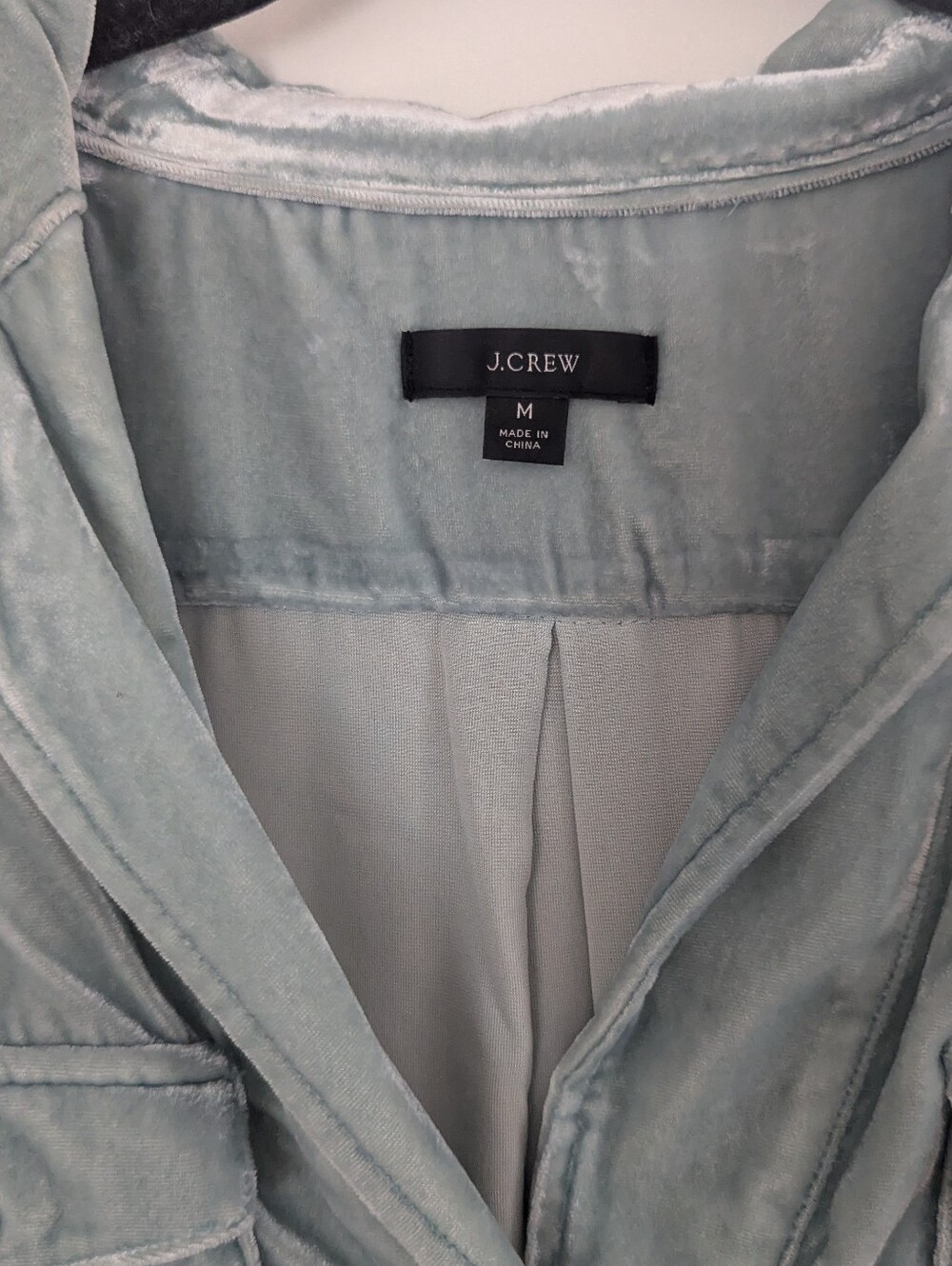 J. Crew Velvet Button-Down Shirt in Light Sage Green - Picture 5 of 7